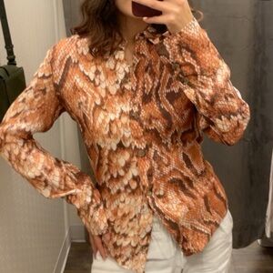 Nanushka 70s style button down blouse, size small